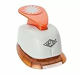 Wedo 168216 Motivlocher groß Sonne (mit praktischem Auffangbehälter, Ausstanzung 2,4 x 2,4 cm) grau / orange