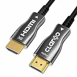 3 M 8K HDMI Kabel │ Ultra High Speed HDMI 2.1, 8K @ 60Hz, 4K @ 120Hz, 2K @ 240Hz │ Glasfaser ohne Störungen │ Dynamic HDR, eARC, 32 Audiokanale │ Claroc AOC, flexibel PVC, Zinkspitzengehäuse