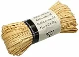 Clairefontaine 196071C - Geschenkband aus natürlichem Bast 50g, zum Verpacken von Geschenken, für Einladungen, Etiketten oder Menüs, Größe des Knäuels: 16 cm, Länge des Bandes: ca. 1,50 m, Naturbraun