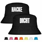 Prozente Momente Hacke/Dicht - Fischerhut Set | Anglerhut | Sonnenhut | Sommer | Malle | lustige Sprüche | OneSize | Malle | Urlaub | Schwarz