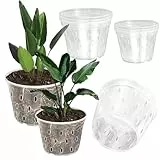 VGECEE 6 Stück Orchideentopf Orchidee Pflanztöpfe Blumentöpfe Transparent Pflanzentöpfe 11/12.5cm Anzuchttöpfe Durchsichtig Plastik Set Orchideentöpfe mit Löchern für Pflanzen Orchideen (6)