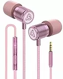LUDOS Ultra Kopfhörer In Ear Ohrhörer mit Kabel und Mikrofon, Kristallklarer Klang, Ausgewogene Höhen und Tiefen, Neuer Memory Foam, Langlebiges Kabel, Bässe, Lautstärkeregelung, Earphones für Handy