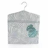 Beldray LA032005PALMFEU7 Wäscheklammerbeutel mit Haken - Klammerkorb für bis zu 50 Wäscheklammern, wäscheklammer sack, Für Socken, Unterwäsche, Palmen-Print, Innen-/Außenbekleidung, 33 x 30 cm, Grau