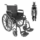 PEPE Mobility Rollstuhl Faltbar (46 cm Sitz), Selbstfahrend für die Wohnung, Kompakt mit Großen Rädern und Bremsen, Robustes Design für Senioren, 113 kg