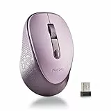 NGS Dew Lilac – Kabellose Maus mit optischem Sensor, ergonomisch, lautlos für Laptop, präzise mit Nano-Receiver, beidhändig nutzbar, 800/1600 DPI, Plug & Play