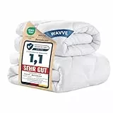 WAVVE Bettdecke 135x200 cm 2 teilig Inklusive Ganzjahresdecke 300gsm + Sommerdecke 150gsm ＝ Winterdecke 450gsm, Steppdecke Mikrofaser Weiß