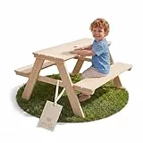 roba Kinder Outdoor+ Sitzgruppe 'Picknick for 4' - Sitzgarnitur aus Massivholz - Natur