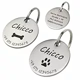 WIENS3D Hundemarke mit Gravur - Personalisiert mit Name - 23mm / 30mm Namensschild für Halsband - Dog Tag - Anhänger Marke für Hunde - mit Symbolauswahl - Tiermarke für Hunde, Katzen & Welpen (30 mm)