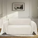 BellaHills Sofa Überzug 2 Sitzer Wasserdicht Sofaüberwurf Kratzschutz Sofa Katze Sofabezug Waschbar Chenille Sofaschoner Schutzdecke Couch Überzug Beige
