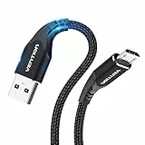 VENTION PS4 Controller Ladekabel Micro USB Kabel 2m Nylon Android Datenkabel Schwarz für PS4 Slim, PS4 Pro, Samsung Galaxy Tablette, Huawei P Smart, Redmi, Nokia, Kindle Fire Tablette