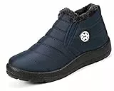 Gaatpot Winterschuhe Damen Winterstiefel Wasserdicht Stiefel Herren Warm Schuhe Winter Stiefeletten Blau Gr.42