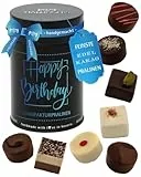 Hallingers Genuss Manufaktur Pralinen Geburtstagsgeschenk – ohne Alkohol, handgemacht aus Premium Edelkakao, edle Geschenkdose 'Happy Birthday', feine Confiserie-Qualität, Geschenkidee, zum Geburtstag