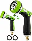 tillvex Garten-Handbrause Premium 10 Funktionen | für alle gängigen Gartenschlauch-Systeme | Gartenbrause | Spritzpistole | Spritzdüse | mit Feststellfunktion | Grün