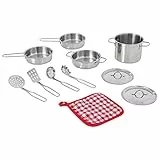 Teamson Kids - Little Chef Frankfurt Edelstahl Kochzubehör-Set - Multi-Color- 11 Stück