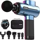 RENPHO Massagepistole Massage Gun bis zu 3200U/min Massagegerät mit 2500mAh Akku, 5 Geschwindigkeiten 5 Köpfen Leise Elektrisches Handmassagegerät zur Muskel Massage Entspannen, Blau