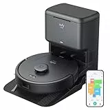 eufy L60 Saugroboter mit Absaugstation, Ultra Starke 5.000Pa Saugkraft, Anti-Haar-Verwicklung, Absaugstation 60 Tage ohne Leeren, iPath-Laser-Navigation, für Hartböden & Haare, Google