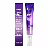 Evdayam Koffein Augencreme mit Vitamin C, Peptiden & Retinol – Augenpflege gegen Augenringe und Schwellungen, Reduziert Falten, 15ml