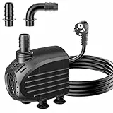 Biling Ultraleise Aquarium Pumpe 750L/H Springbrunnenpumpe mit 2m Kabel, Wasserpumpe Kompakte Brunnen Tauchpumpe für Fontänen und Wasserspiel Brunnen Teichpumpe