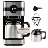 Barista Filterkaffeemaschine mit Isolierkanne | Filtermaschine mit Touchdisplay & Timerfunktion | Kaffeemaschine mit Permanentfilter & 900W | 1,25 Liter Wassertank für 8 Tassen Kaffee