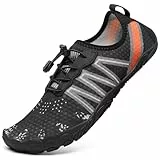 Mishansha Aquaschuhe Herren Badeschuhe Damen Sommer Wasserschuhe Tiefschwarz 42