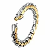 Aroncent Herren Damen Armband Drachen: Gold Handgefertigtes Hochglanz Edelstahlarmband Individuelles Kreatives Drachen Design Wikinger Armband Schmuck