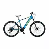 Fischer E-Bike MTB MONTIS 6.0i, Elektrofahrrad für Damen und Herren, RH 46 cm, Mittelmotor 90 Nm, 36 V Akku im Rahmen, blau matt, 29 Zoll