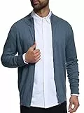 Indicode Herren Lau Strickjacke mit Stehkragen aus 80% Baumwolle | Cardigan für Männer China Blue Mix, L