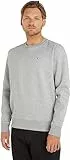Tommy Jeans Herren Sweatshirt TJM Regular ohne Kapuze, Grau (Light Grey Heather), XL
