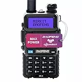 BAOFENG UV MK4 8 Watt Mirkit Radio with 1800 mAh Battery - Radio 10 km Range with Headset - VHF UHF Radio, 128 Channels - Handheld Radio, Pack of 1