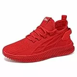 Turnschuhe für Damen, Sneaker, Laufschuhe, Schnürung, atmungsaktiv, rutschfest, Tennisschuh für Damen, rot, 39.5 EU