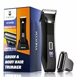 VIKICON Intimrasierer Mann: 2 in 1 Rasierer Herren Elektrisch, Körperrasierer Herren Wasserdicht, USB-C Bodygroom, Hautfreundlich ohne Ziehen für Intimbereich Brust Achseln Leiste Hoden, Schwarz