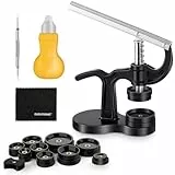 Uhr Presse, Eventronic Uhrwerkzeug Uhr Einpresswerkzeug Uhrenschließer Gehäuseschließer Uhr Reparatur Werkzeug mit 12 Druckplatten Kunststoffeinsätze (16PCS)