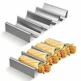 CALLARON 2 Stück Taco Halter - Hotdog Halter, Taco Ständer Edelstahl, Wellenform Brötchenhalter, Hot Dog Ständer für Halten Tacos, Hot Dogs, Tortilla, Sandwiches und Pfannkuchen