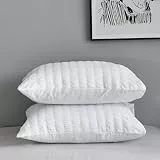 Freyamy Seersucker Kissenbezug 40x80cm 2er Set Weiß Geprägt Streifen Strukturiert Chic Kopfkissenbezug Gebürstet Microfaser Weiche Kissenhülle Bequem Kissenbezug mit Reißverschluss