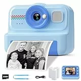 HiMont Kinderkamera Sofortbildkamera, 1080P Sofortbildkamera Kinder mit 32GB Karte & 3 Rollen Druckpapier, lustige Kinderspielzeug Geschenke für Jungen & Mädchen von 3-12 Jahren(Blau)
