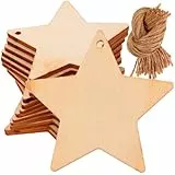 BESPORTBLE 50 Stücke Holz Stern Ornamente Stern Unvollendete Stücke Holz Mit Seil Weihnachten Stücke Ausschnitte Ornamente Für DIY Kunst Handwerk Weihnachten Party Hochzeit Dekoration