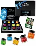 Hallingers Genuss Manufaktur Gewürz Geburtstagsgeschenk-Set - 12 Gewürze aus aller Welt in wertiger Geschenkbox mit Rezept-Booklet 'Happy Birthday', Geschenke für Frauen Männer