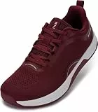 WHITIN Herren Weite Canvas Barfuß-Sneaker | Zero-Drop-Sohle | Minimalistisches Schuhwerk, weinrot, 6