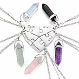 JSDDE BFF Freundschaftskette für 3/4/5 Partnerketten Best friends forever and ever Herz Puzzle Anhänger Unisex Halskette Heilsteine Kette Schmuck, Metalllegierung, für Schwestern Partner Freunde