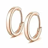 ANNA NUCCI Creolen Ohrringe Damen Herren, Ohrstecker 925 Sterling Silber Vergoldet, Muttertagsgeschenk Für Mama Frauen Creolen Silber 925 Schmuck Kinder Klein Kreolen Geschenk Rosegold