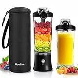 Tragbarer Mixer Smoothie Maker - 600ml Mini Standmixer to Go - 6 Klingen, Reisedeckel und Isolierte Hülle - USB Wiederaufladbar Blender Protein Shaker Bottle für Küche, Reise, Büro, Fitness, Camper