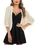 Gyabnw Boleros Für Damen Festliche Bolerojacke Kurze Elegant Strickjacke Kurz Cardigan Sommer Leichte Schulterjacke Open Front Shrug