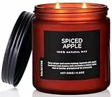 M&SENSE Gewürzter Apfel Duftkerzen 330g natürliche Sojawachskerze Spiced Apple 2 Wick Fragrance Strong Scented Candle bis zu 70 Std. Brenndauer stark duftende Herbstkerzengeschenk für Weihnachten