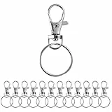 TK Gruppe Timo Klingler 22x Schlüsselanhänger mit Karabiner - Ringe - Schlüsselring für Schlüsselanhänger - mit Drehgelenk