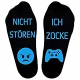Rocking Socks Gaming Socken mit Spruch Bitte nicht stören ich zocke - Coole Geschenke für Gamer, 1 Paar Zocker Socken als Geschenke für Teenager Jungs