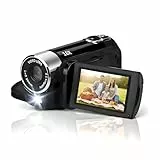 Akozon Handheld-Video-Camcorder, 1080P 16 MP DV-Kamera, 2,7-Zoll-TFT-drehbarer Bildschirm, 16-Fach Vlogging-Video für Kinder, Digitalzoom mit USB-Kabel, Schwarzer -DV-Player (Schwarz)