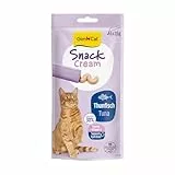 GimCat Snack Cream Thunfisch - Köstliche Snack Creme für Katzen in praktischen, einzeln verpackten Portionen - 6er Pack (6 x 15 g)