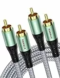 RAWAUX Cinch Kabel 1M, Cinch Stereo Audiokabel 2x Chinch Stecker zu 2x Chinch Stecker Subwoofer Audio Kabel für Lautsprecher, Verstärker, Heimkino, TV und Hi-Fi Anlagen