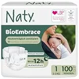 Naty BioEmbrace Baby Windeln für Neugeborene, Größe 1 (2–5 kg), 100 Stück