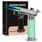 RONXS Butan-Taschenlampe, Doppelflamme, verstellbar, nachfüllbar, Kochlampe, Feuerzeug mit kontinuierlicher Flamme für Creme Brulee, Backen, Grillen (kein Gas)
